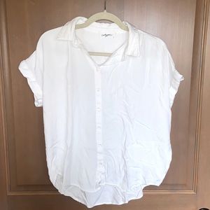 Carly Jean Los Angeles White Button Down Top Size S